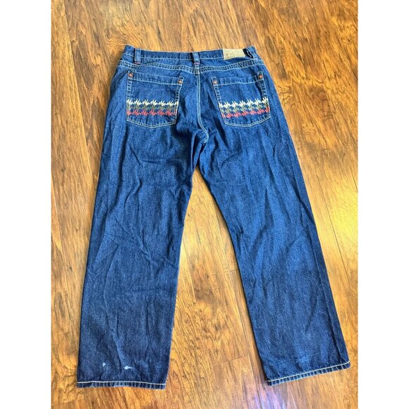 VTG Coogi Mens Straight-Leg Blue Denim Jeans Embroidered Pockets 38 x 34 Y2K Hip - Picture 5 of 10